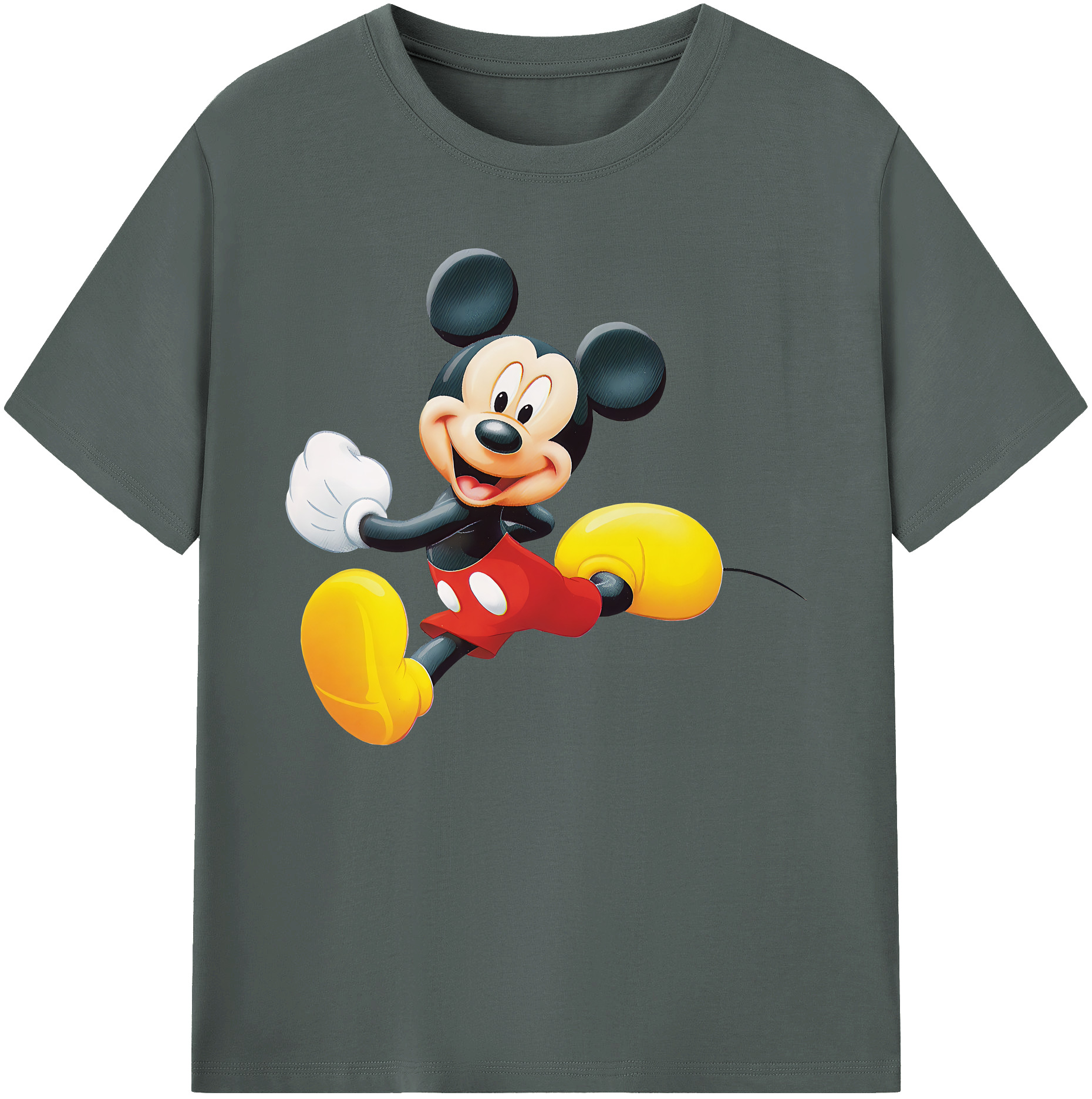 ミッキーマウス Mickey Mouse 綿100％ メンズ半袖Tシャツ｜肌触りやわらか＆通気性